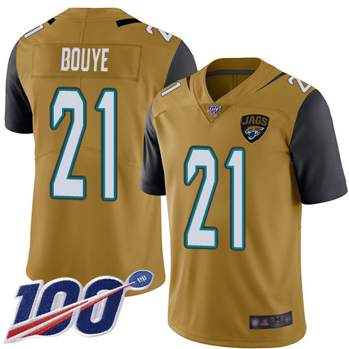 Men Nike Jacksonville Jaguars #21 A.J. Bouye Gold  Stitched NFL Limited Rush 100th Season Jersey->jacksonville jaguars->NFL Jersey